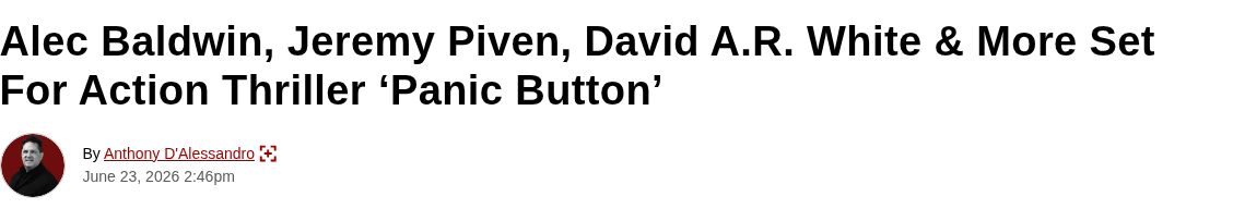 Screenshot of Deadline’s Panic Button casting announcement, with headline, author, and publication date